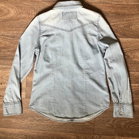 Mudd Girls M(10/12) Chambraly Long Sleeve Snap Shirt SUPER SOFT - Picture 8 of 14